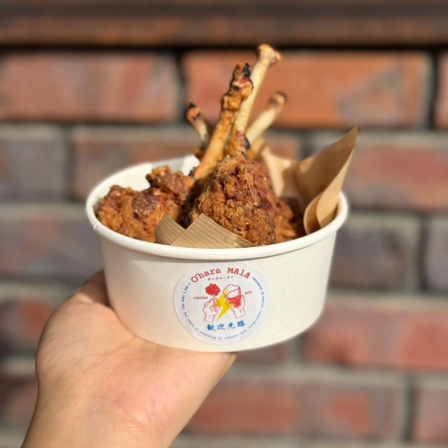 名物!フライドチキンを花見で!